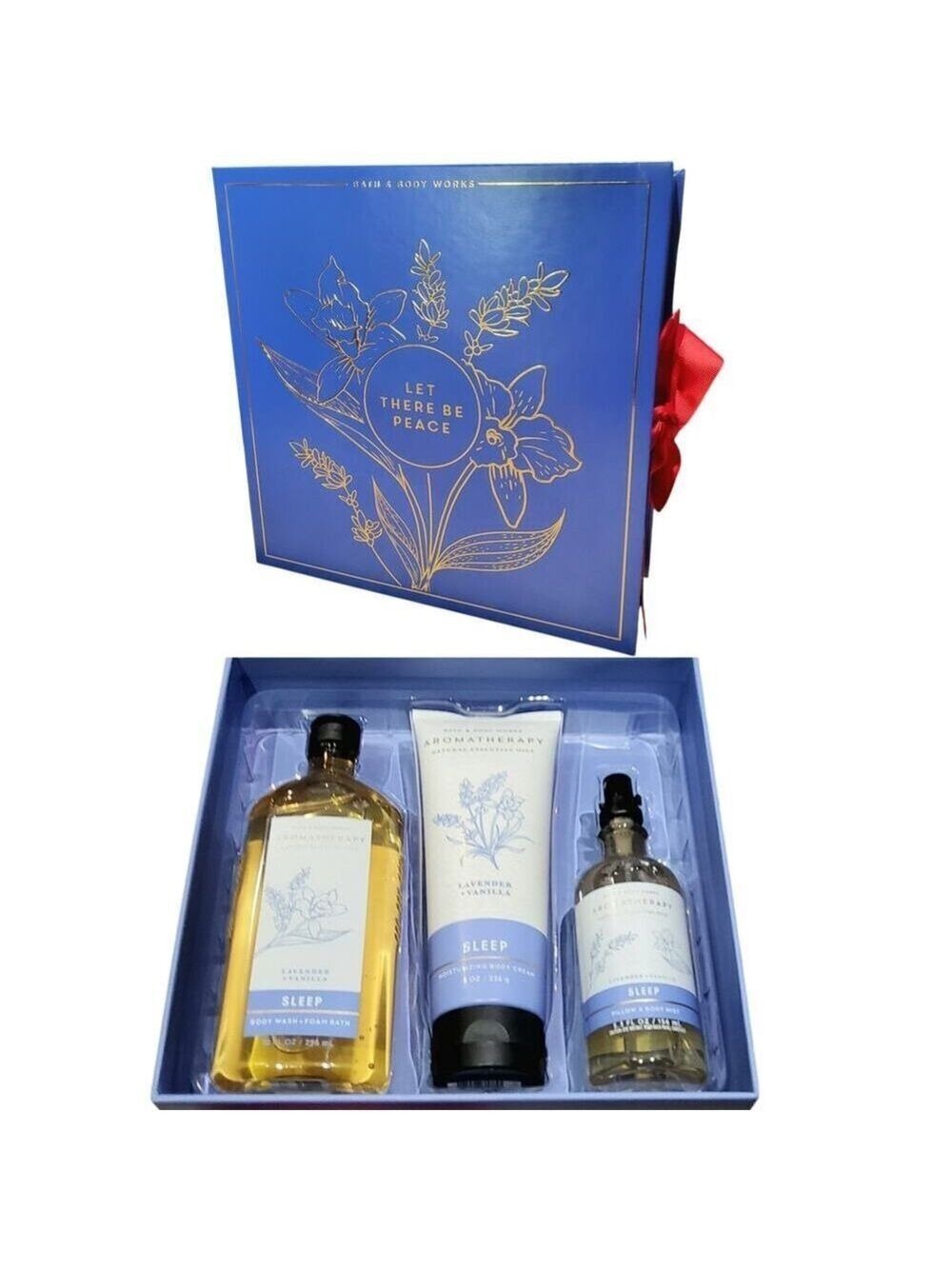 BATH & BODY WORKS LAVENDER VANILLA BODY CREAM BODY WASH MIST GIFT BOX